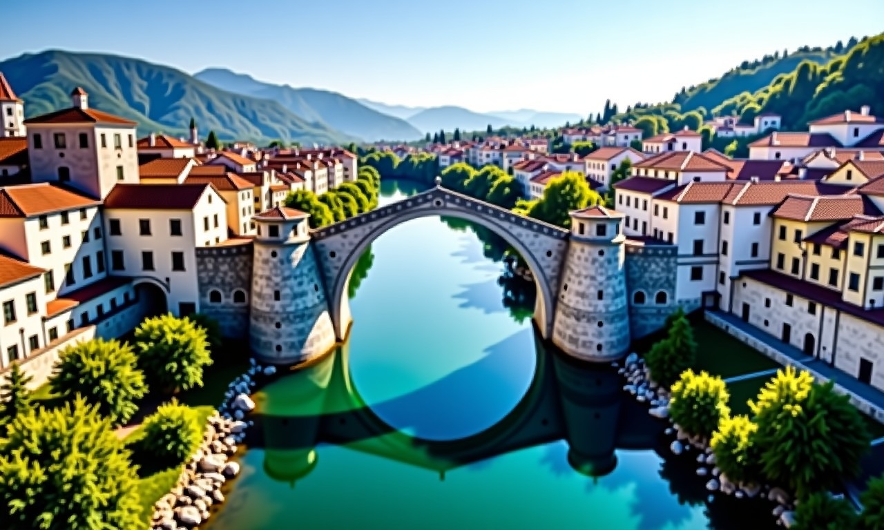 Mostar and the Neretva River in Bosnia and Herzegovina